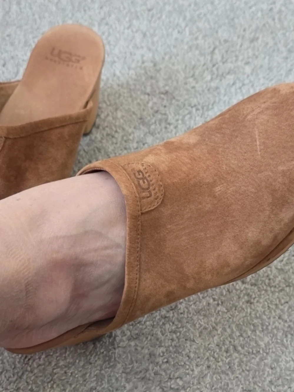 UGG Women’s Suede Clog Mule in Chestnut